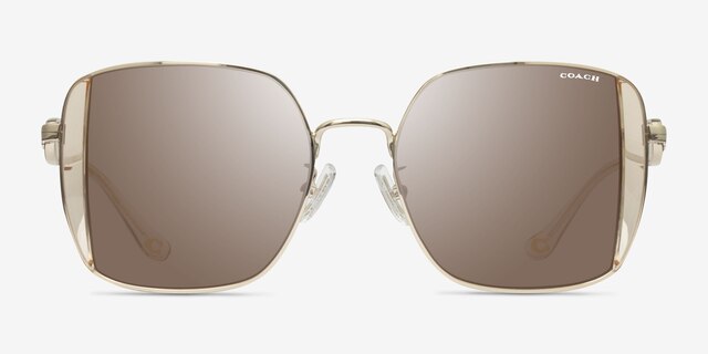 Coach HC7177B Cad72 Shiny Light Gold MetalSunglass Frames from EyeBuyDirect, Front View