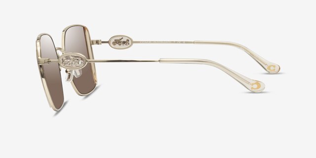Coach HC7177B Cad72 Shiny Light Gold MetalSunglass Frames from EyeBuyDirect, Side View
