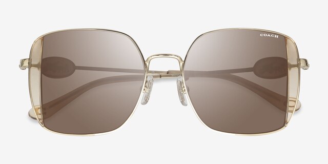 Coach HC7177B Cad72 Shiny Light Gold MetalSunglass Frames from EyeBuyDirect, Closed View