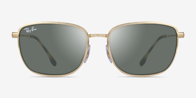 Ray-Ban RB3705 Gold MetalSunglass Frames from EyeBuyDirect, Front View