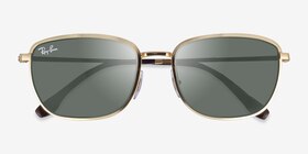 Ray-Ban RB3705 Doré Métal Soleil de Lunette de vue d'EyeBuyDirect, Vue Rapprochée