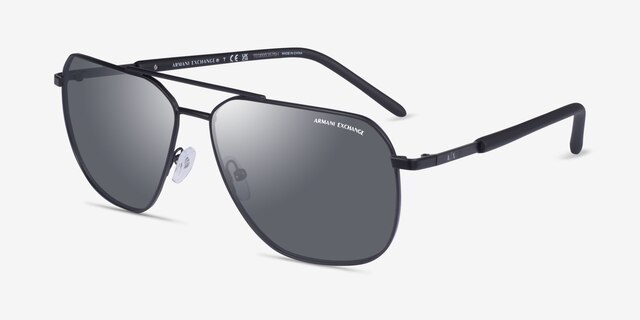 Armani Exchange AX2057S Matte Black MetalSunglass Frames from EyeBuyDirect, Angle View