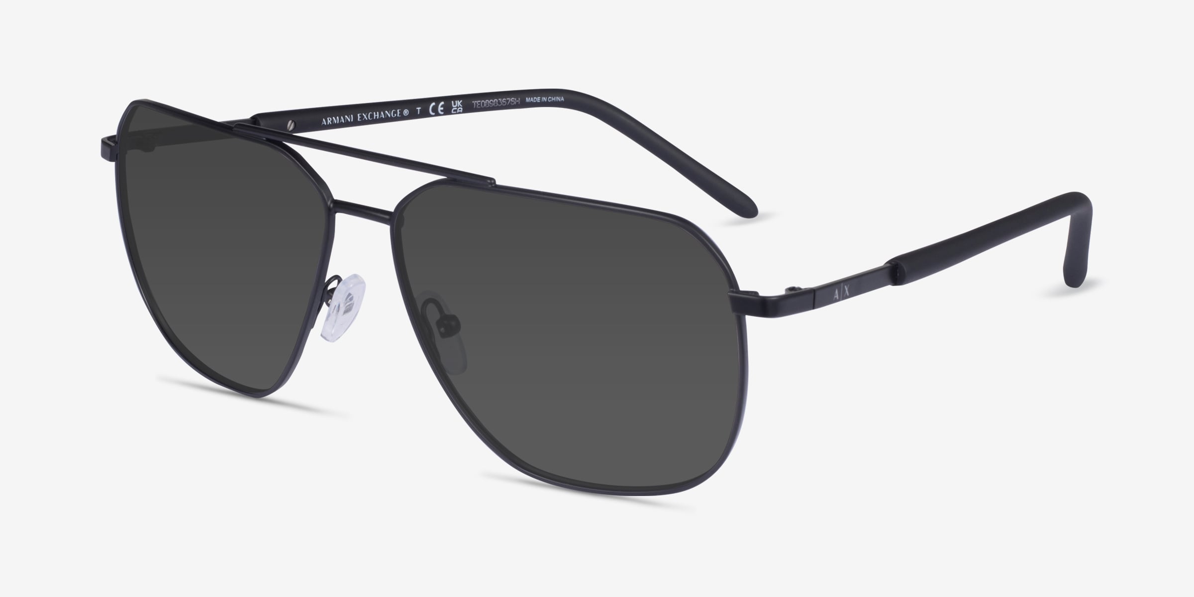 Armani Exchange AX2057S - Aviator Matte Black Frame Sunglasses For