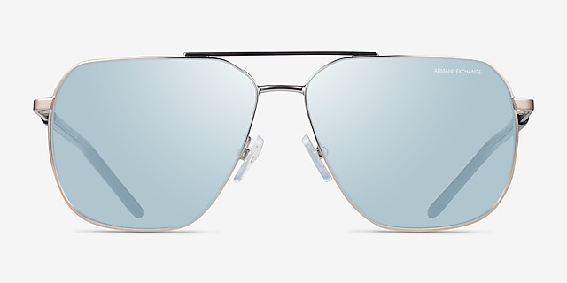 Armani Exchange AX2057S Matte Silver MetalSunglass Frames from EyeBuyDirect, Front View