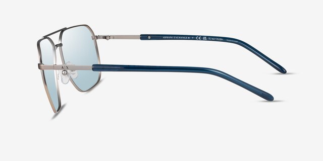 Armani Exchange AX2057S Matte Silver MetalSunglass Frames from EyeBuyDirect, Side View