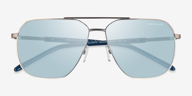 Armani Exchange AX2057S Matte Silver MetalSunglass Frames from EyeBuyDirect, Closed View
