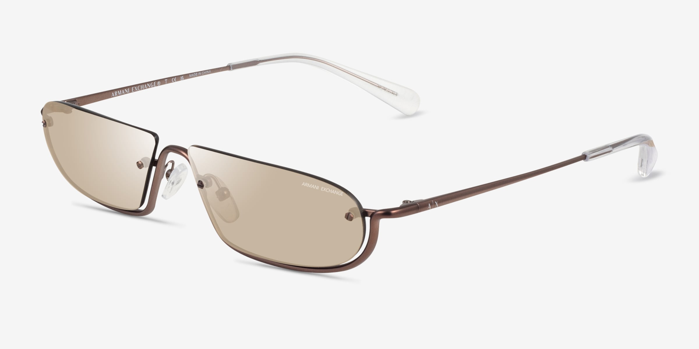 Armani Exchange AX2058S - Geometric Matte Bronze Frame
