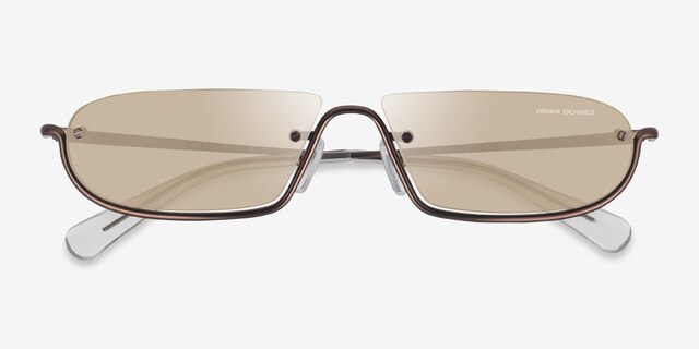 Armani Exchange AX2058S Matte Bronze MetalSunglass Frames from EyeBuyDirect, Closed View