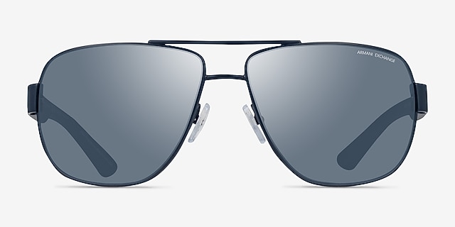 Armani Exchange AX2012S Matte Blue MetalSunglass Frames from EyeBuyDirect, Front View