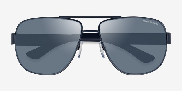 Armani Exchange AX2012S Matte Blue MetalSunglass Frames from EyeBuyDirect, Closed View
