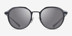 Coach HC7183 CBZ97 Satin Black Métal Soleil de Lunette de vue d'EyeBuyDirect, Vue de Face