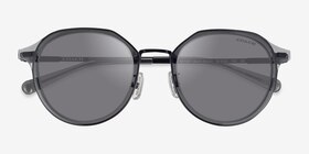 Coach HC7183 CBZ97 Satin Black Métal Soleil de Lunette de vue d'EyeBuyDirect, Vue Rapprochée