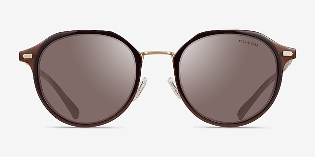 Coach HC7183 CBZ97 Satin Light Gold MétalSoleil de Lunette de vue d'EyeBuyDirect, Vue de Face
