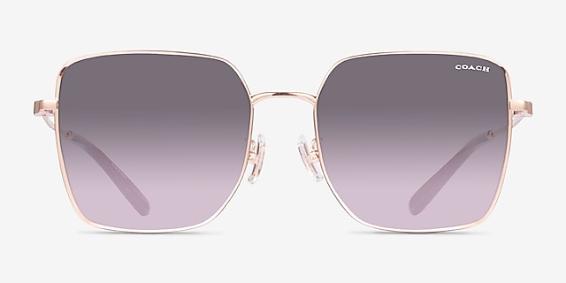 Coach HC7184D CBZ51 Shiny Rose Gold Bordeaux MetalSunglass Frames from EyeBuyDirect, Front View