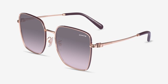 Coach HC7184D CBZ51 Shiny Rose Gold Bordeaux MetalSunglass Frames from EyeBuyDirect, Angle View