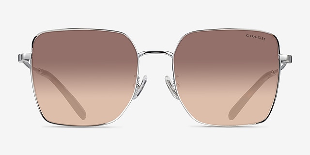 Coach HC7184D CBZ51 Shiny Silver MetalSunglass Frames from EyeBuyDirect, Front View