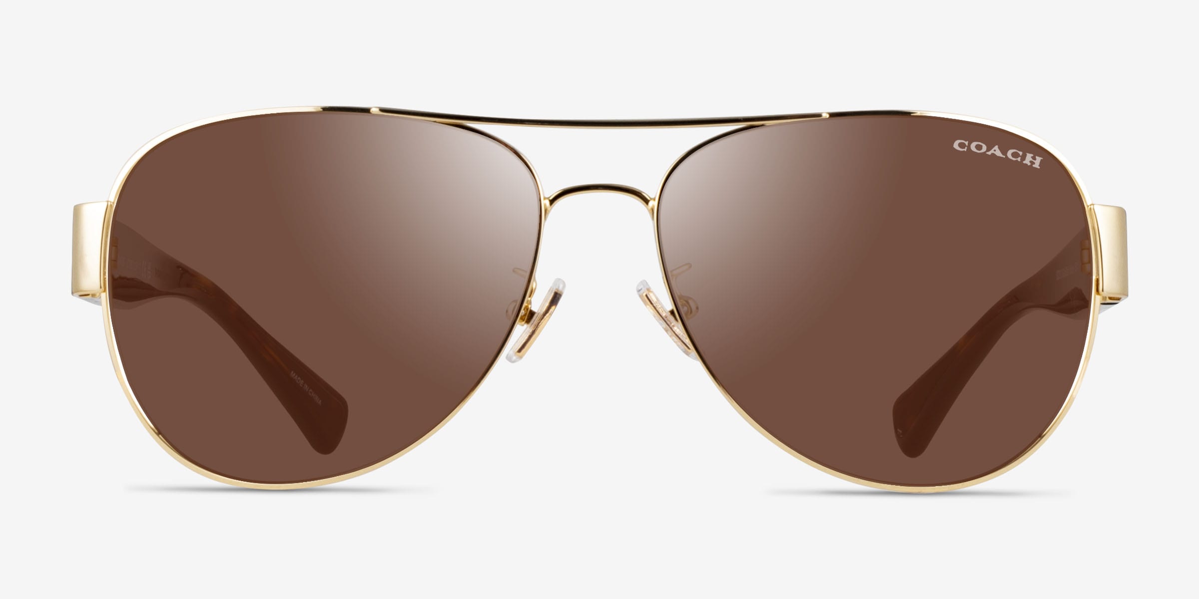 Coach HC7059 L138 - Aviator Purple Gold Frame Sunglasses For Women