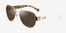 Coach HC7059 L138 Gold Ivory Wild Beast MetalSunglass Frames from EyeBuyDirect, Angle View