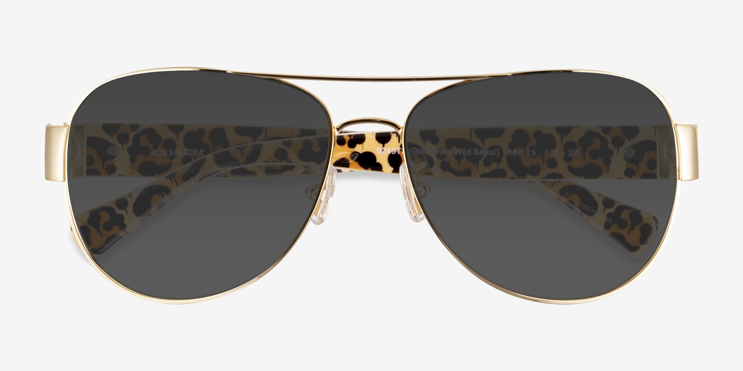 Coach (L138) Aviator Sunglasses – Gold/Dark Tortoise lusmt03576_1.jpg main image 3
