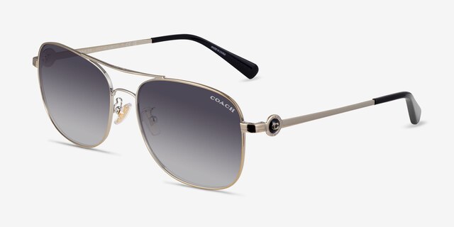 Coach HC7127 C6177 Doré MétalSoleil de Lunette de vue d'EyeBuyDirect, Vue d'Angle