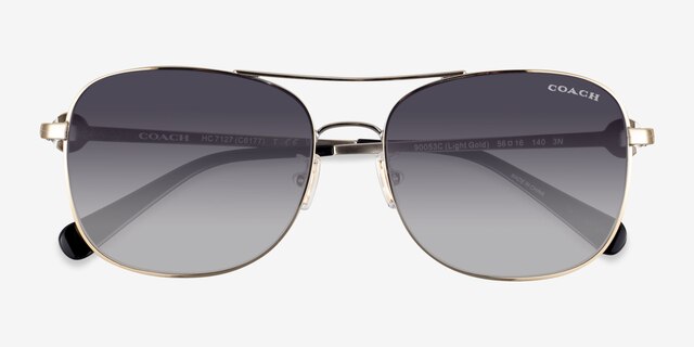 Coach HC7127 C6177 Doré MétalSoleil de Lunette de vue d'EyeBuyDirect, Vue Rapprochée