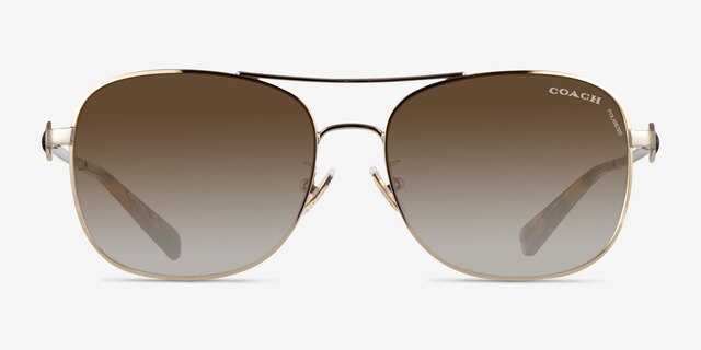 Coach HC7127 C6177 Light Gold MetalSunglass Frames from EyeBuyDirect, Front View