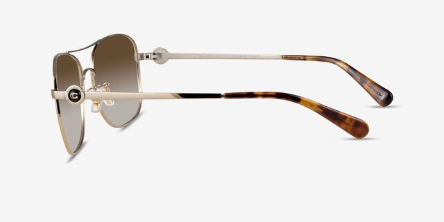 Coach HC7127 C6177 Light Gold MetalSunglass Frames from EyeBuyDirect, Side View