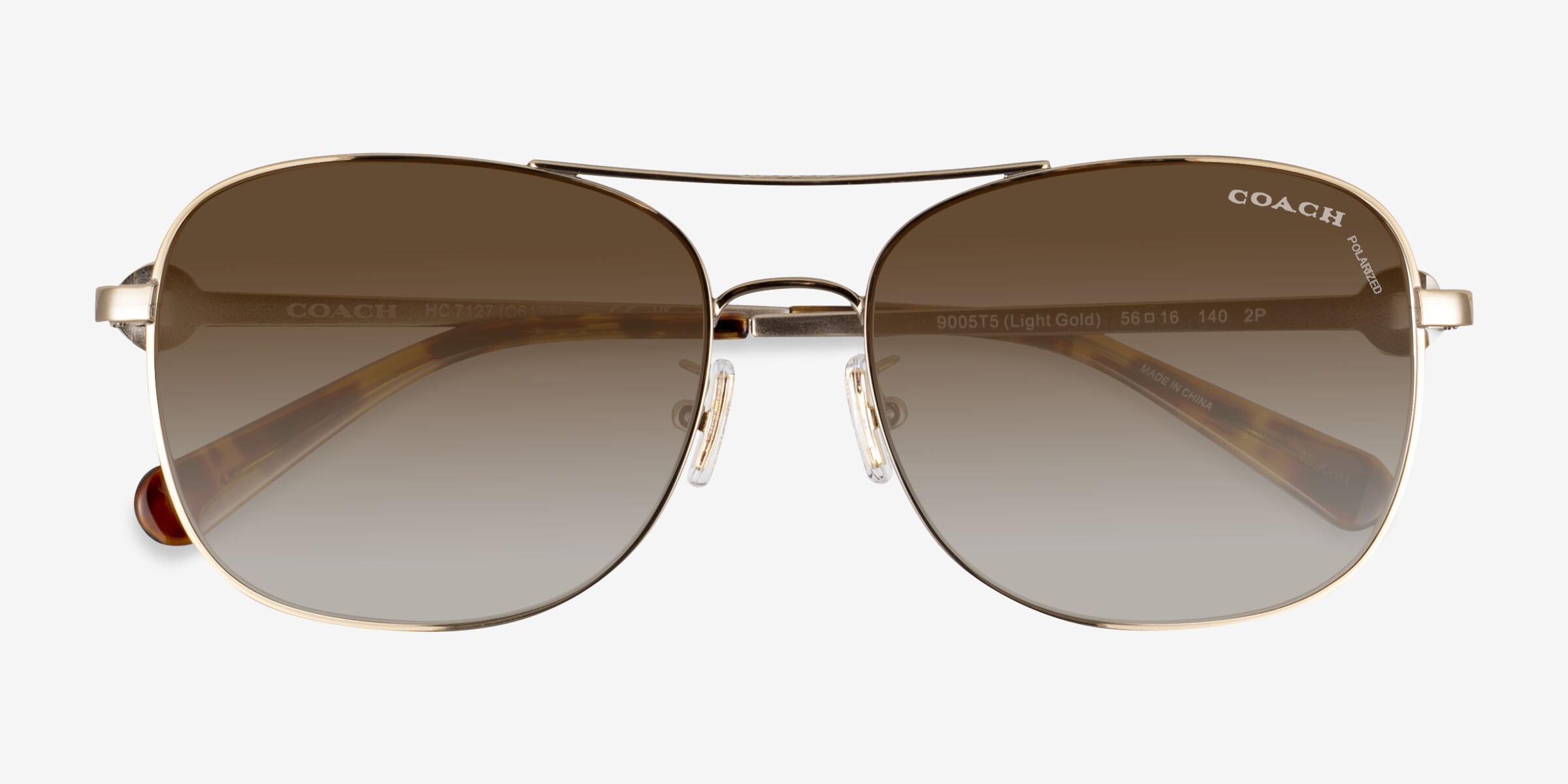 Coach HC7127 C6177 - Aviator Gold Frame Prescription Sunglasses