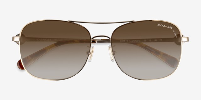 Coach HC7127 C6177 Light Gold MetalSunglass Frames from EyeBuyDirect, Closed View