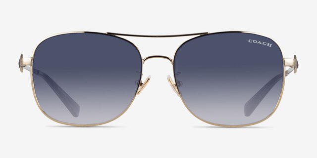 Coach HC7127 C6177 Shiny Light Gold MetalSunglass Frames from EyeBuyDirect, Front View