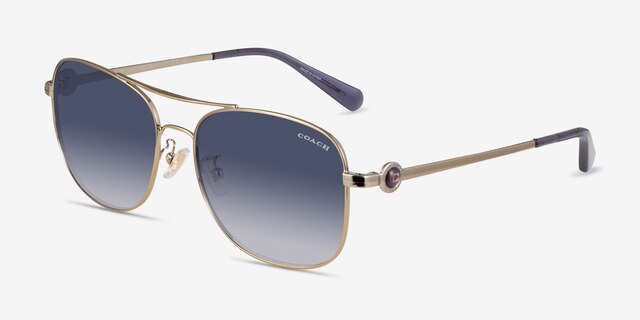 Coach HC7127 C6177 Shiny Light Gold MetalSunglass Frames from EyeBuyDirect, Angle View