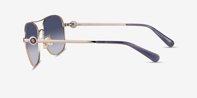 Coach HC7127 C6177 Shiny Light Gold MetalSunglass Frames from EyeBuyDirect, Side View