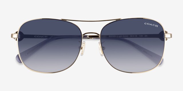 Coach HC7127 C6177 Shiny Light Gold MetalSunglass Frames from EyeBuyDirect, Closed View