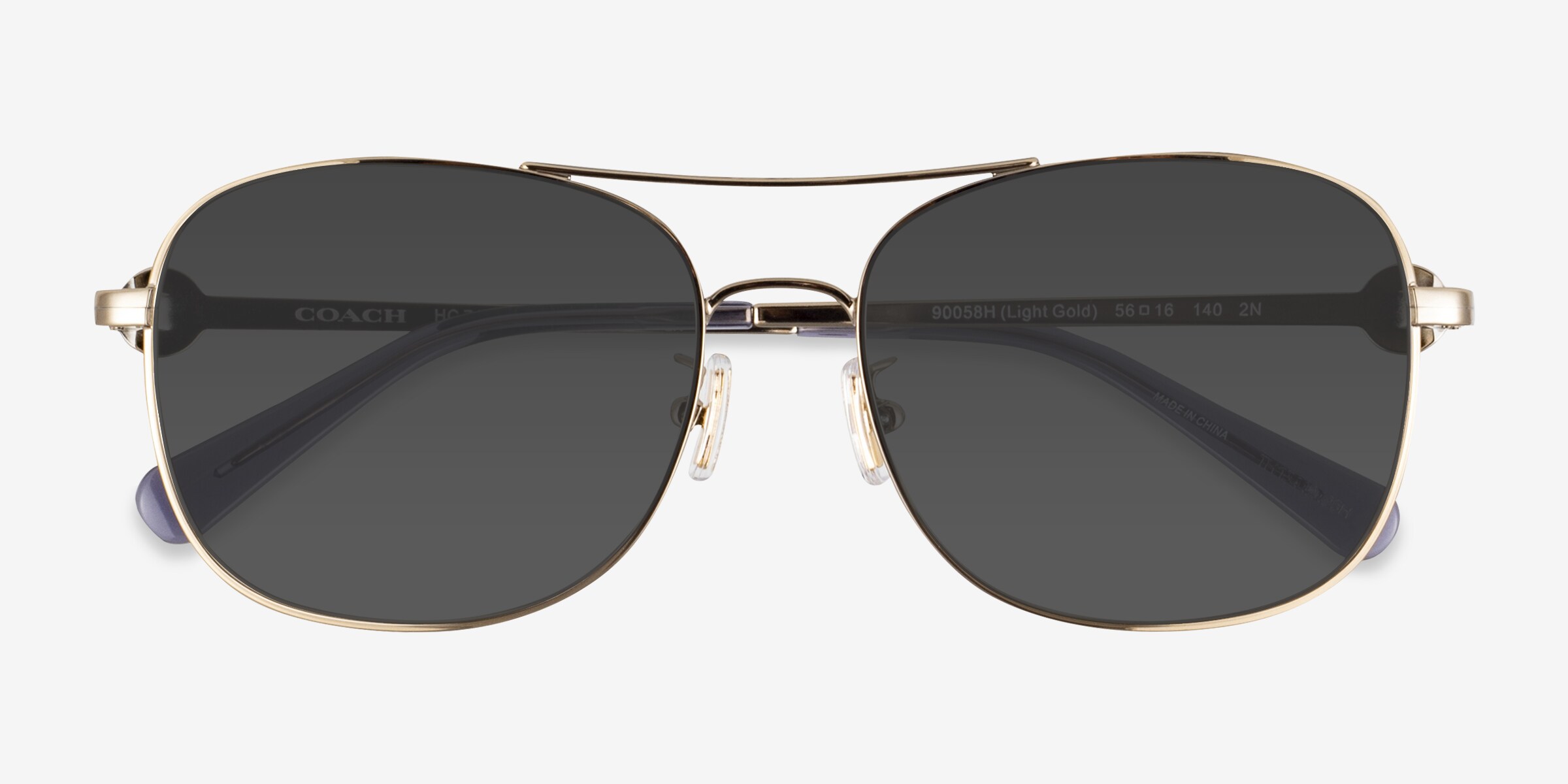 Coach Black and Gold Aviator Sunglasses Coach Lafayette S 510 Aviator Sunglasses Metal Frames With Case main image 3