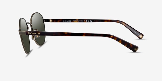 Coach HC7131 C6195 Antique Gold MetalSunglass Frames from EyeBuyDirect, Side View