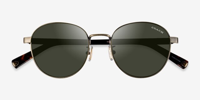 Coach HC7131 C6195 Antique Gold MetalSunglass Frames from EyeBuyDirect, Closed View