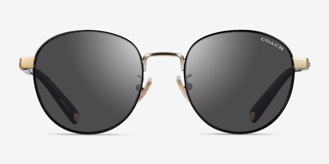 Coach HC7131 C6195 Black Gold MetalSunglass Frames from EyeBuyDirect, Front View