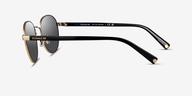 Coach HC7131 C6195 Black Gold MetalSunglass Frames from EyeBuyDirect, Side View