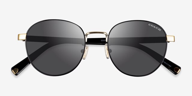Coach HC7131 C6195 Black Gold MetalSunglass Frames from EyeBuyDirect, Closed View