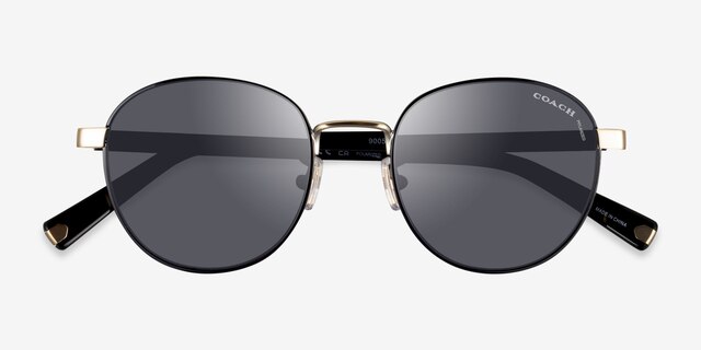 Coach HC7131 C6195 Gold Black MétalSoleil de Lunette de vue d'EyeBuyDirect, Vue Rapprochée