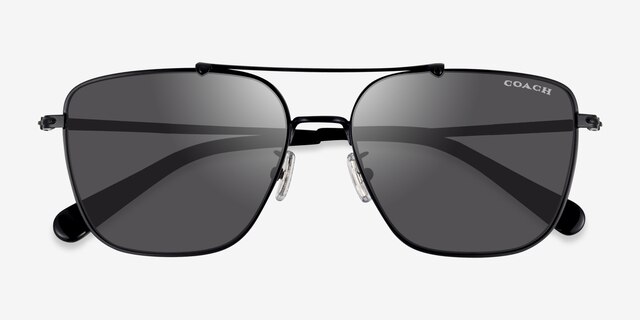 Coach HC7137 Ca576 Matte Black MetalSunglass Frames from EyeBuyDirect, Closed View