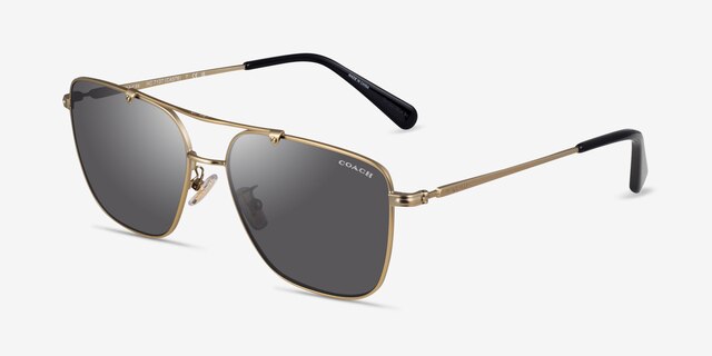 Coach HC7137 Ca576 Satin Light Gold MetalSunglass Frames from EyeBuyDirect, Angle View