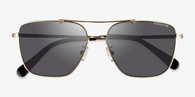 Coach HC7137 Ca576 Satin Light Gold MetalSunglass Frames from EyeBuyDirect, Closed View