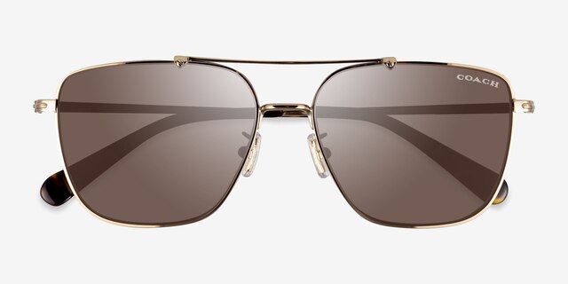 Coach HC7137 Ca576 Shiny Light Gold MetalSunglass Frames from EyeBuyDirect, Closed View