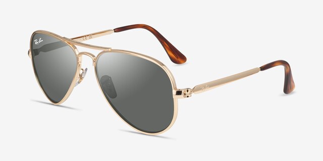 Ray-Ban RB3925 Aviator Max Arista Gold MetalSunglass Frames from EyeBuyDirect, Angle View