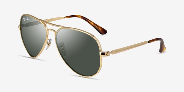 Ray-Ban RB3925 Aviator Max Arista Gold MetalSunglass Frames from EyeBuyDirect, Angle View
