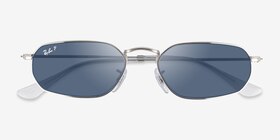 Ray-Ban RB3947 Argenté Métal Soleil de Lunette de vue d'EyeBuyDirect, Vue Rapprochée