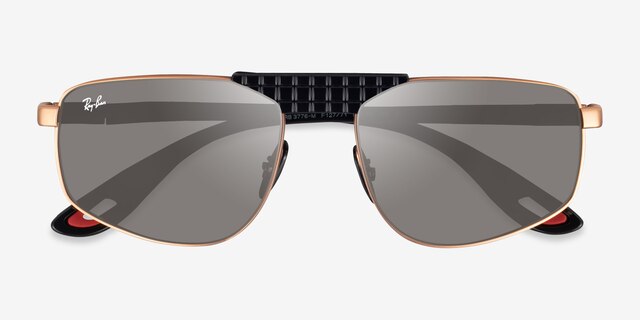 Ray-Ban RB3776M Matte Rose Gold MetalSunglass Frames from EyeBuyDirect, Closed View