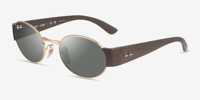 Ray-Ban RB3770 Liteforce Gold MetalSunglass Frames from EyeBuyDirect, Angle View