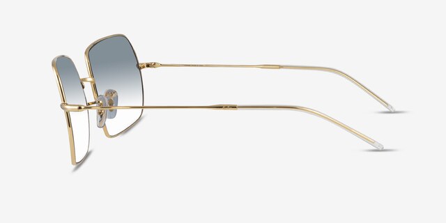 Ray-Ban Square Reverse Arista Gold MetalSunglass Frames from EyeBuyDirect, Side View